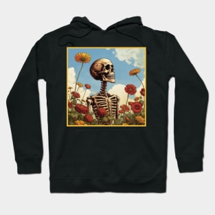 Creepy Skeleton Flower Cartoon Vintage Hoodie